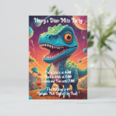 Baby shower dino-mijt informatiekaartje (Staand voorkant)