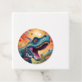 Baby shower Dino-Mite Bedankjes Labels (In situ)