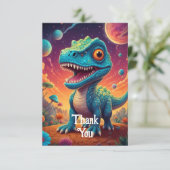 Baby shower dino-mite bedankkaart (Staand voorkant)