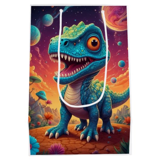 Baby shower Dino-Mite Medium Cadeauzakje (Achterkant)