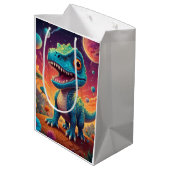 Baby shower Dino-Mite Medium Cadeauzakje (Achterkant Gekanteld)