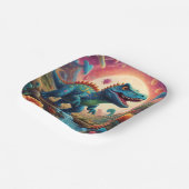 Baby shower Dino-Mite Papieren Bordje (Gebogen)