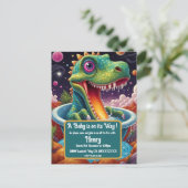 Baby shower Dino-Mite party design Briefkaart (Staand voorkant)