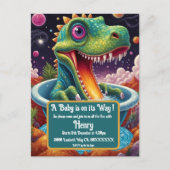 Baby shower Dino-Mite party design Briefkaart (Voorkant)