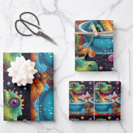 Baby shower Dino-Mite party design Inpakpapier Vel