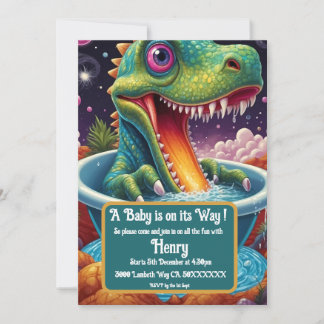 Baby shower Dino-Mite party design Kaart