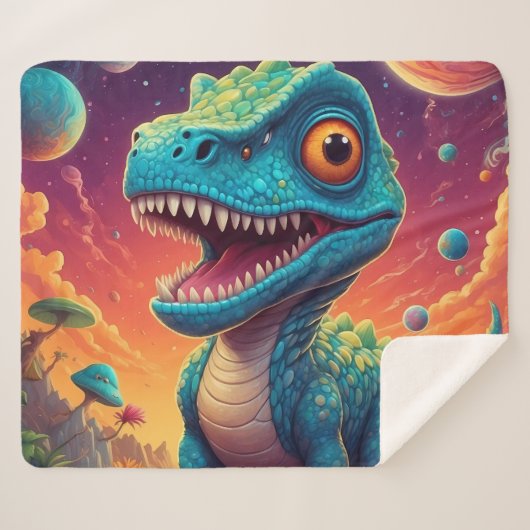 Baby shower Dino-Mite Sherpa Deken (Voorkant (horizontaal))