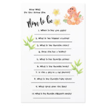 Baby shower Dinosaur Hoe goed je de kaart kent