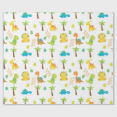 Baby shower Dinosaur Jurassic Cadeaupapier (Vlak)