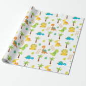 Baby shower Dinosaur Jurassic Cadeaupapier (Uitgerold)