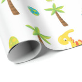 Baby shower Dinosaur Jurassic Cadeaupapier (Rol Hoek)