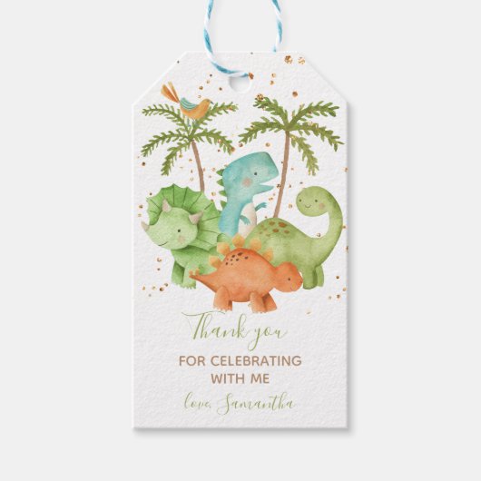 Baby shower Dinosaurs Cadeaulabel (Voorkant)