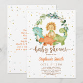 Baby shower Dinosaurs Kaart (Voorkant / Achterkant)