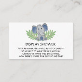 Baby shower Display Douche Blauwe Olifant Informatiekaartje (Voorkant)