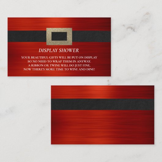 Baby shower Display Shower Insert Santa Baby Informatiekaartje (Voorkant / Achterkant)