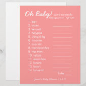 Baby shower DIY - Word Scramble Game - roze (Voorkant / Achterkant)