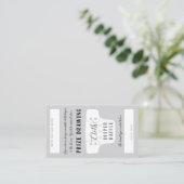 Baby shower Doek Luier Raffle Tickets Grijs Informatiekaartje (Staand voorkant)