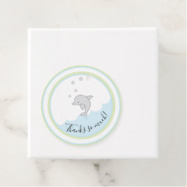 Baby Shower Dolfijn Groen Blauw Bedankjes Labels