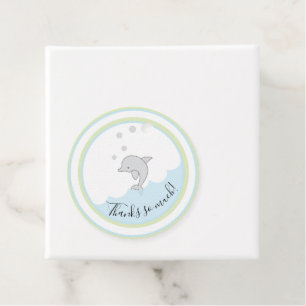 Baby Shower Dolfijn Groen Blauw Bedankjes Labels