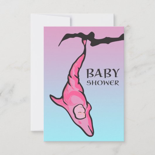baby shower (dolfijnencoon) kaart (Voorkant)
