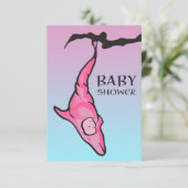 baby shower (dolfijnencoon) kaart (Staand voorkant)