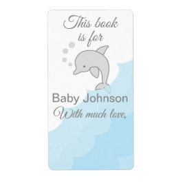 Baby shower "Dolphin Blue" Bladzijde 8 Etiket