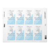 Baby shower "Dolphin Blue" Bladzijde 8 Etiket (Full Sheet)