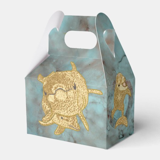 Baby shower Dolphins Mam en Baby Bedankdoosjes (Voorkant Zijde)