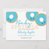Baby shower Donut Sprinkle Blue Aankondiging (Voorkant)