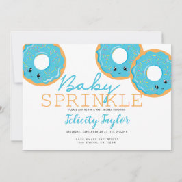 Baby shower Donut Sprinkle Blue Aankondiging