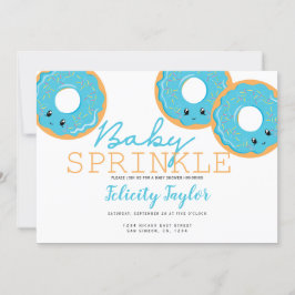 Baby shower Donut Sprinkle Blue Aankondiging