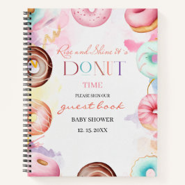 Baby shower Donut Time Waterverf gastboek Notitieboek