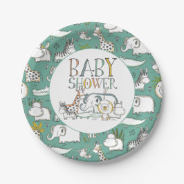 Baby shower Doodle Safari Papier Borden Papieren Bordje