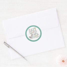 Baby shower Doodle Safari Ronde Sticker
