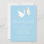 Baby Shower Door de Post Lange Afstand Ooievaar Bl Kaart (Voorkant)