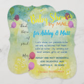 Baby shower door Mail Daisies Balloons Uitnodiging (Voorkant / Achterkant)