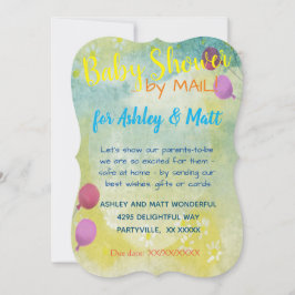 Baby shower door Mail Daisies Balloons Uitnodiging