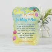 Baby shower door Mail Daisies Balloons Uitnodiging (Staand voorkant)