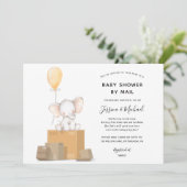 Baby shower door Mail Elephant-uitnodiging Kaart (Staand voorkant)