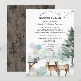 baby shower door Mail Gender Neutral Woodland Beer Kaart