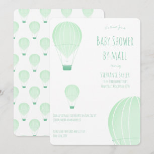 Baby shower door Mail Green Hete Luchtballon Kaart