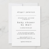 Baby shower door Mail Minimalist Photo Kaart (Voorkant)