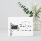 Baby shower door Mail Winter Evergreen Bedankt Briefkaart (Staand voorkant)