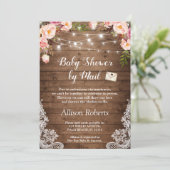Baby shower door messagerie Rustic Koord Lichten F Kaart (Staand voorkant)