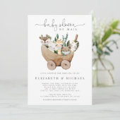 baby shower door postdieren Greenery Boho  Kaart (Staand voorkant)