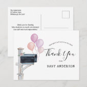Baby shower door Postroze ballonnen Hartelijk dank Briefkaart (Voorkant / Achterkant)