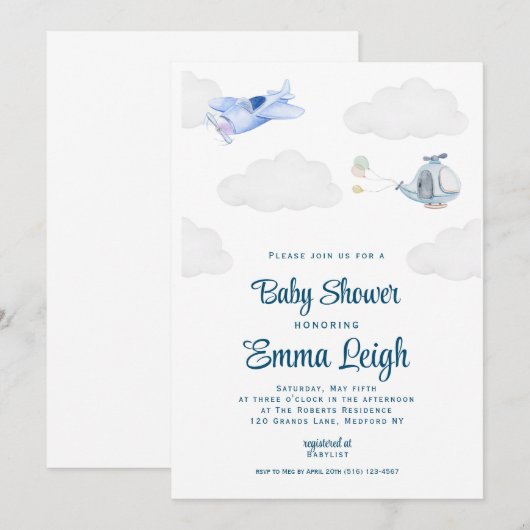 Baby shower Douche Party Uitnodiging (Voorkant / Achterkant)