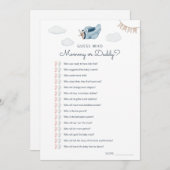 Baby shower Downloadbare Raad Wie Game Kaart (Voorkant / Achterkant)