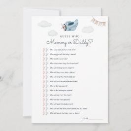 Baby shower Downloadbare Raad Wie Game Kaart