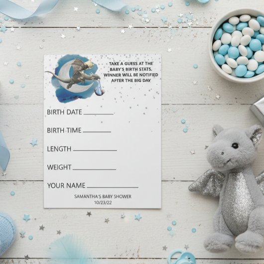 Baby shower Dragon Little Knight Gesses Notitieblok